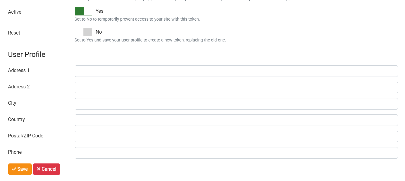 Save Profile Changes